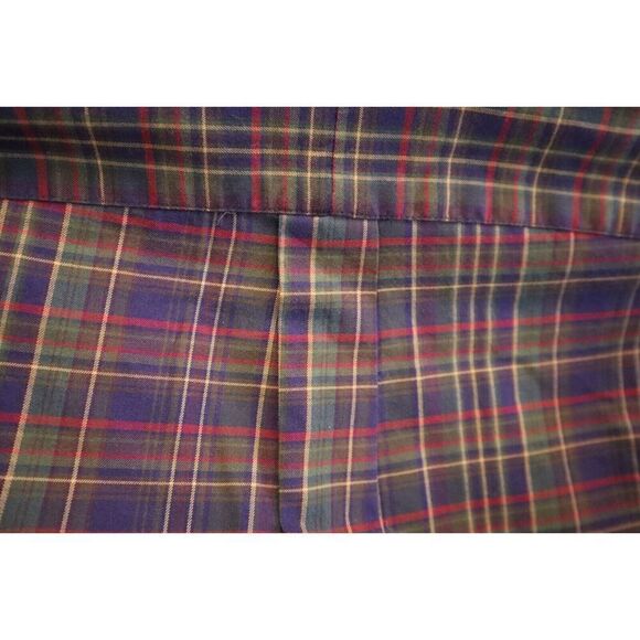 Ralph Lauren Men's Sz S Red/Navy Plaid Custom Fit Button-Up Poplin Shirt - Picture 5 of 7